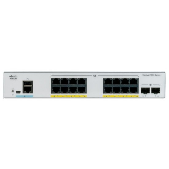 Cisco Catalyst C1000-16T-2G-L switch réseau Géré L2 Gigabit Ethernet (10/100/1000) 16 ports Gris