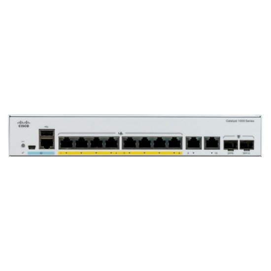 Cisco Catalyst C1000-8FP-2G-L commutateur réseau Géré L2 Gigabit Ethernet (10/100/1000) Gris Connexion Ethernet, supportant l'alimentation via ce port (PoE)