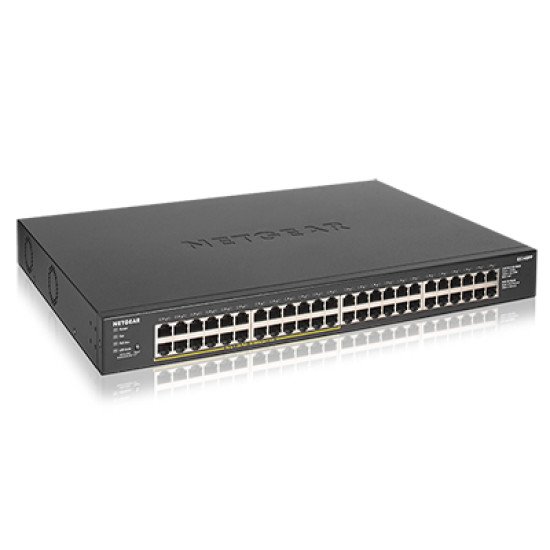 Netgear GS348PP Non-géré Gigabit Ethernet (10/100/1000) Noir Connexion Ethernet, supportant l'alimentation via ce port (PoE)