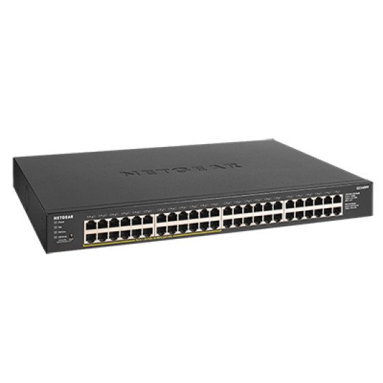 Netgear GS348PP Non-géré Gigabit Ethernet (10/100/1000) Noir Connexion Ethernet, supportant l'alimentation via ce port (PoE)