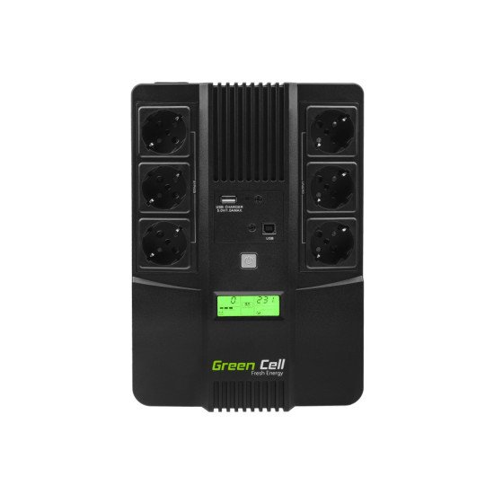 Green Cell AiO 800VA LCD Interactivité de ligne 0,8 kVA 480 W 6 sortie(s) CA