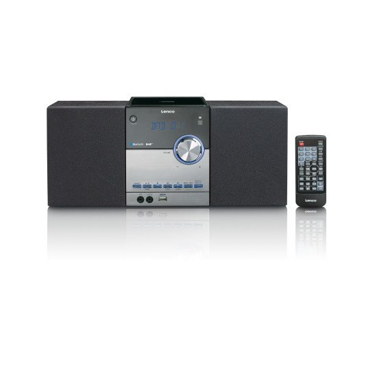 Lenco MC-150 Système stéréo portable Analogique et numérique 22 W Noir, Argent