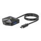 Manhattan Dock/hub combo USB-C & USB-A, 4 ports : 2x USB-A + 2x USB-C, 5 Gbit/s (USB 3.0), forme inclinée pour accès facile, Alimenté par USB (aucune alimentation externe requise)