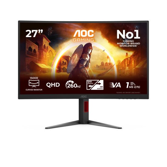 AOC G4 Gaming écran PC 68,6 cm (27") 2560 x 1440 pixels Quad HD LED Noir, Rouge