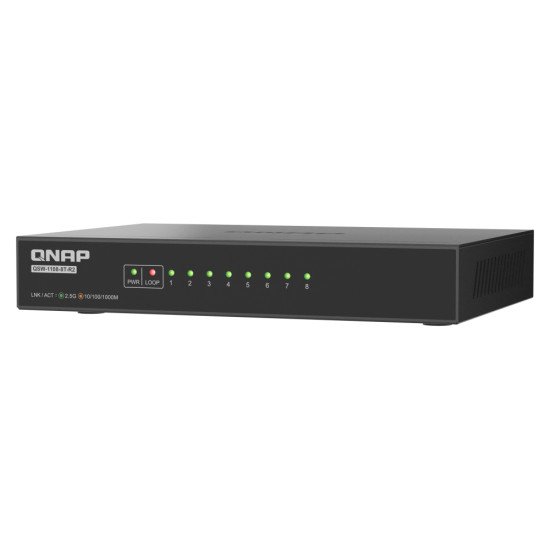 QNAP QSW-1108-8T-R2 commutateur réseau Non-géré 2.5G Ethernet (100/1000/2500) Bureau Noir
