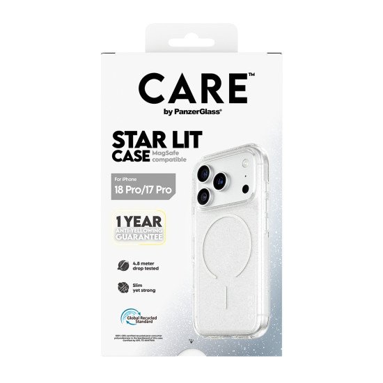 PanzerGlass CARE™ by ® Star Lit Case w. MagSafe iPhone 2026 Pro | 17 Pro coque de protection pour téléphones portables Housse Transparent