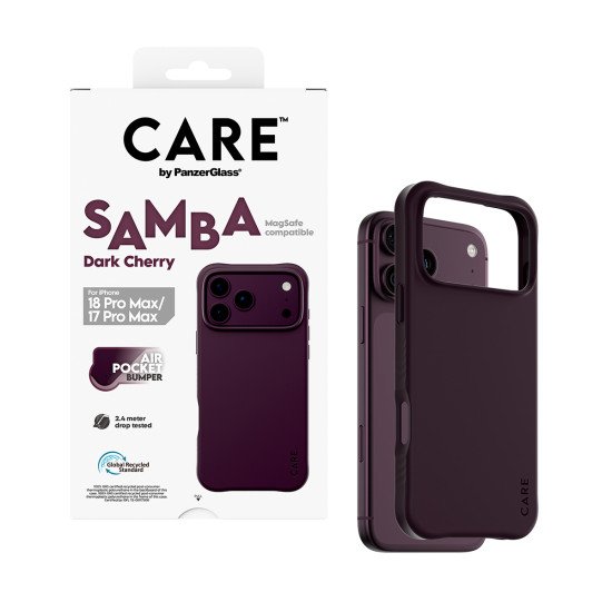 PanzerGlass CARE™ by ® Samba Case Dark Cherry w. MagSafe iPhone 2026 Pro Max | 17 Pro Max coque de protection pour téléphones portables Housse Transparent
