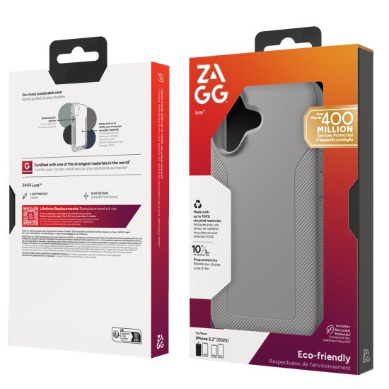 ZAGG Luxe Snap coque de protection pour téléphones portables 16 cm (6.3") Housse Gris ZAGG Luxe Snap coque de protection pour téléphones portables 16 cm (6.3") Housse Gris