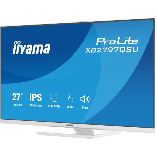 iiyama ProLite XB2797QSU-W1 écran PC 68,6 cm (27") 2560 x 1440 pixels Quad HD LED Blanc