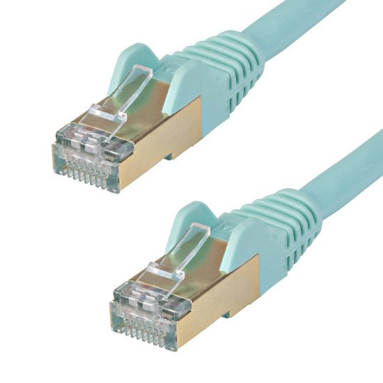 StarTech.com Cordon de raccordement CAT6a (1,5 m) sans crochet - Câble patch RJ45 - Turquoise