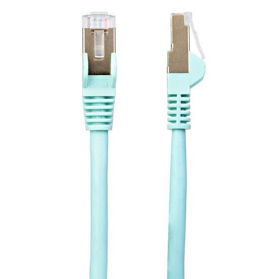 StarTech.com Cordon de raccordement CAT6a (1,5 m) sans crochet - Câble patch RJ45 - Turquoise