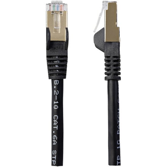 StarTech.com Cordon de raccordement CAT6a - 1,5 m - Sans crochet - Câble patch RJ45 - Noir