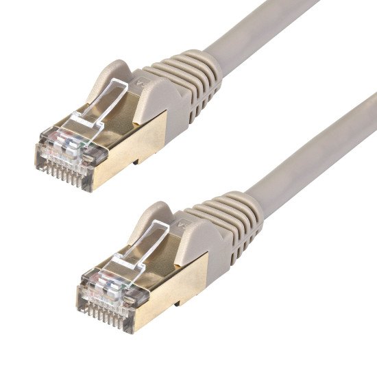 StarTech.com Cordon de raccordement CAT6a - 1,5 m - Sans crochet - Câble patch RJ45 - Gris