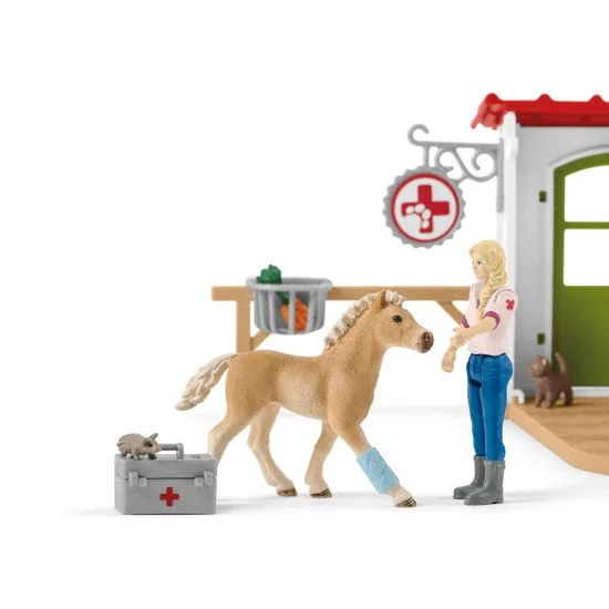 schleich Cabinet v?�t?�rinaire avec animaux 42502 pas cher