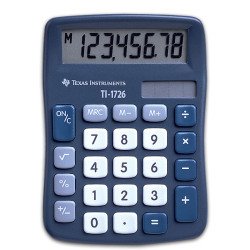 Texas Instruments TI-1726 calculatrice Poche Calculatrice basique Bleu Texas Instruments TI-1726 calculatrice Poche Calculatrice basique Bleu