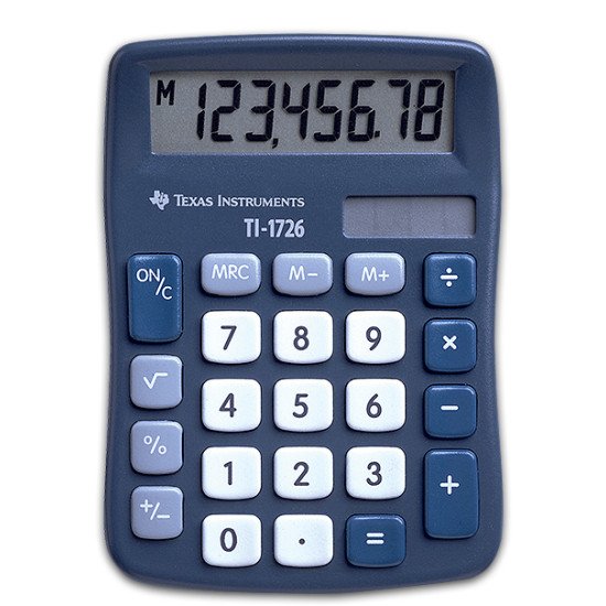 Texas Instruments TI-1726 calculatrice Poche Calculatrice basique Bleu