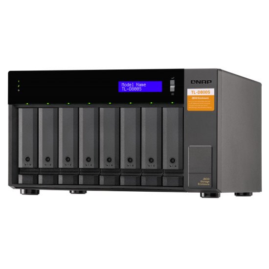 QNAP TL-D800S Boîtier de disques de stockage Boîtier disque dur/SSD Noir, Gris 2.5/3.5" QNAP TL-D800S Boîtier de disques de stockage Boîtier disque dur/SSD Noir, Gris 2.5/3.5"