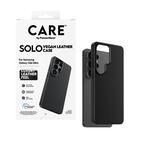 PanzerGlass CARE™ by ® Solo Case Black w. Qi Samsung Galaxy S26 Ultra coque de protection pour téléphones portables Housse Noir