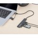 Manhattan Dock/hub combo USB-C & USB-A, 4 ports : 4x USB-A, 5 Gbit/s (USB 3.0), Alimenté par USB (aucune alimentation externe requise), câble 25 cm