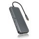 ICY BOX IB-DK4060-CPD station d'accueil Avec fil USB 3.2 Gen 1 (3.1 Gen 1) Type-C Noir, Gris