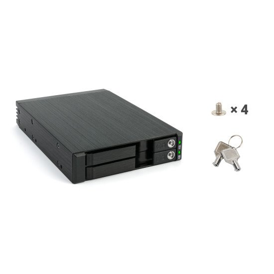 Fantec MR-25DUAL Boîtier disque dur/SSD Noir