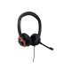 V7 Casque Safesound pour l'enseignement secondaire avec micro, volume max limité, antimicrobien, câble de 2 m, Notebook, Chromebook, PC - Noir, rouge