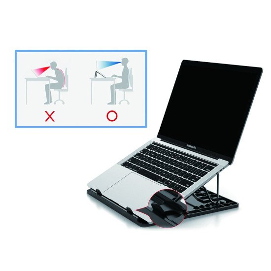 Conceptronic ERGO Laptop Cooling Stand Supports de Laptop Noir 39,6 cm (15.6")