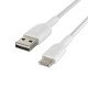 Belkin CAB002BT2MWH câble USB 2 m USB A USB C Blanc