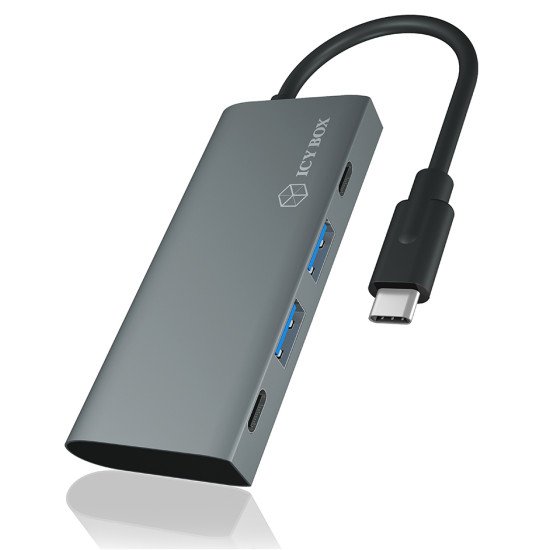 ICY BOX IB-HUB1428-C31 USB 3.2 Gen 2 (3.1 Gen 2) Type-C 10000 Mbit/s Anthracite, Noir