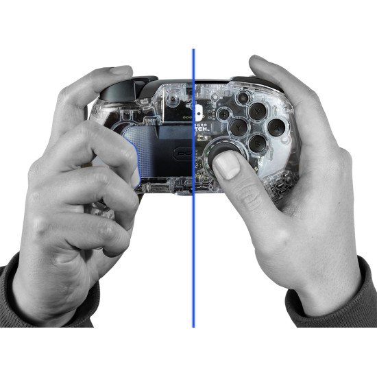 PDP Afterglow Noir, Transparent Manette de jeu Analogique/Numérique Nintendo Switch, Nintendo Switch Lite, Nintendo Switch OLED