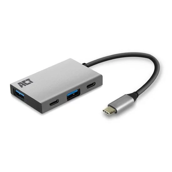 ACT AC7070 hub & concentrateur USB 3.2 Gen 2 (3.1 Gen 2) Type-C 1000 Mbit/s Gris ACT AC7070 hub & concentrateur USB 3.2 Gen 2 (3.1 Gen 2) Type-C 1000 Mbit/s Gris