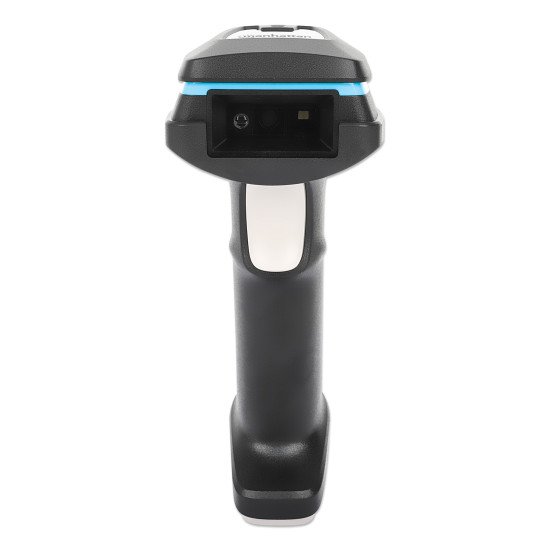 Manhattan Scanner de codes-barres LED 2D longue portée, USB, profondeur de lecture 450 mm, luminosité ambiante max. 100 000 lux, compatible codes 1D et 2D, câble RJ45 vers USB-A 1,8 m, noir, garantie 3 ans