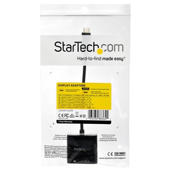 StarTech.com CDP2DP14UCPB adaptateur graphique USB 7680 x 4320 pixels Noir