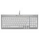 BakkerElkhuizen UltraBoard 960 Standard Compact clavier USB AZERTY Belge Gris, Blanc