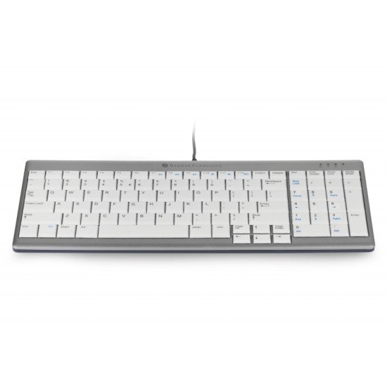 BakkerElkhuizen UltraBoard 960 Standard Compact clavier USB AZERTY Belge Gris, Blanc