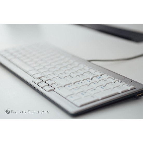 BakkerElkhuizen UltraBoard 960 Standard Compact clavier USB QWERTY Gris, Blanc