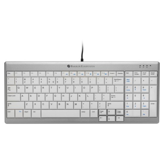 BakkerElkhuizen UltraBoard 960 Standard Compact clavier USB QWERTY Gris, Blanc