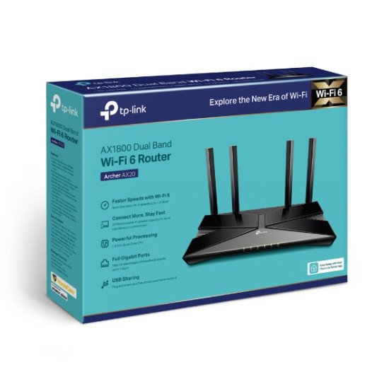 TP-LINK AX1800 routeur sans fil Bi-bande (2,4 GHz / 5 GHz) Gigabit Ethernet Noir