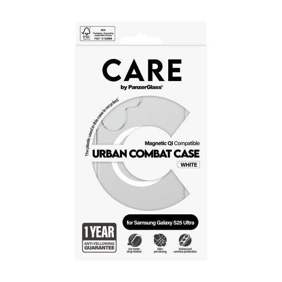 PanzerGlass CARE by ® Flagship Case Transparent Urban Combat w. White Qi Compatible Samsung Galaxy S25 Ultra coque de protection pour téléphones portables Housse PanzerGlass CARE by ® Flagship Case Transparent Urban Combat w. White Qi Compatible Samsung Galaxy S25 Ultra coque de protection pour téléphones portables Housse