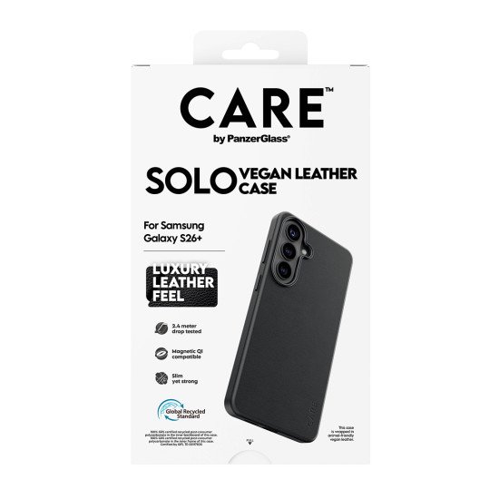 PanzerGlass CARE™ by ® Solo Case Black w. Qi Samsung Galaxy S26+ coque de protection pour téléphones portables Housse Noir