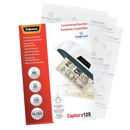 Fellowes Pochettes ImageLast A4 125 microns - Paquet de 25 Fellowes Pochettes ImageLast A4 125 microns - Paquet de 25