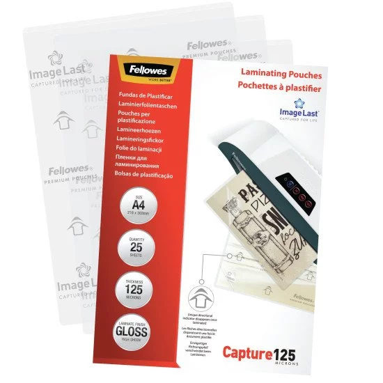 Fellowes Pochettes ImageLast A4 125 microns - Paquet de 25 Fellowes Pochettes ImageLast A4 125 microns - Paquet de 25