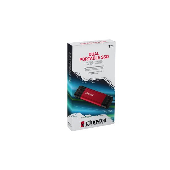 Kingston Technology 1TB Dual USB-A/C Portable SSD, Up to 1050MB/s USB 3.2 Gen 2