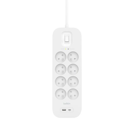 Belkin SRB003CA2M protection surtension Blanc 8 sortie(s) CA 2 m