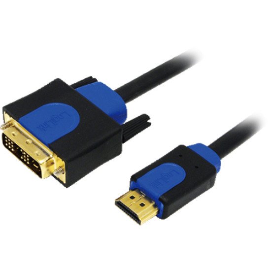 LogiLink CHB3105 câble vidéo et adaptateur 5 m HDMI DVI-D Noir, Bleu LogiLink CHB3105 câble vidéo et adaptateur 5 m HDMI DVI-D Noir, Bleu