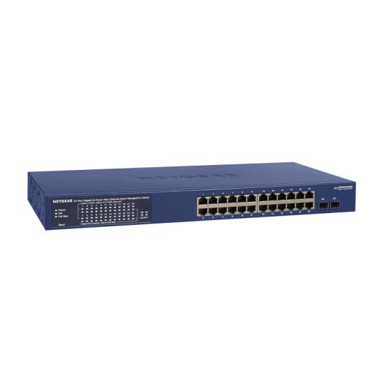 NETGEAR 24P GE POE+SMART SWITCH - Switch Géré L2/L3/L4 Gigabit Ethernet (10/100/1000) Connexion Ethernet POE Bleu