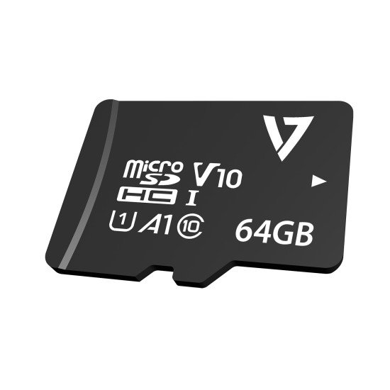 V7 Carte micro SDXC U3 V30 A1 UHD 64 Go classe 10 + adaptateur