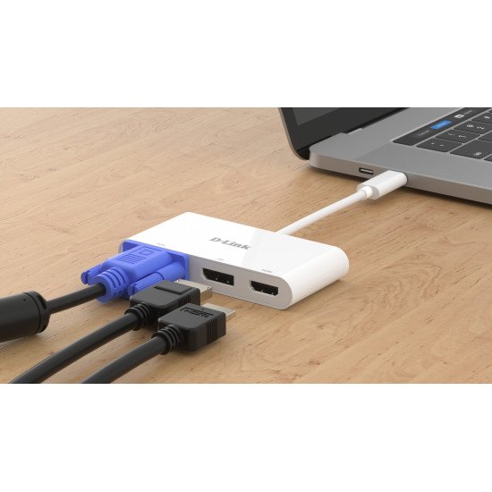 D-Link DUB-V310 station d'accueil Avec fil USB 3.2 Gen 1 (3.1 Gen 1) Type-C Blanc