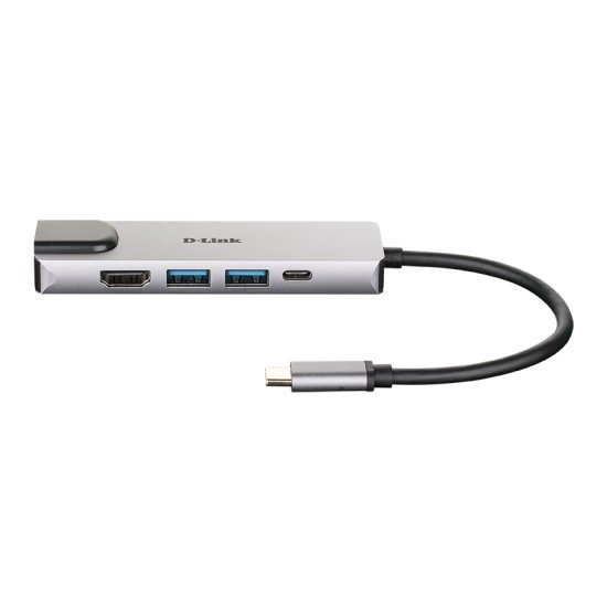 D-Link DUB-M520 station d'accueil Avec fil USB 3.2 Gen 1 (3.1 Gen 1) Type-C Aluminium, Noir