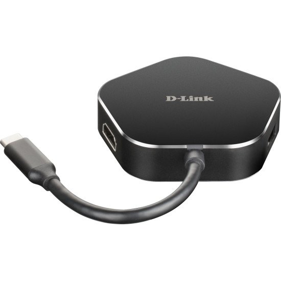 D-Link DUB-M420 station d'accueil Avec fil USB 3.2 Gen 1 (3.1 Gen 1) Type-C Noir, Argent